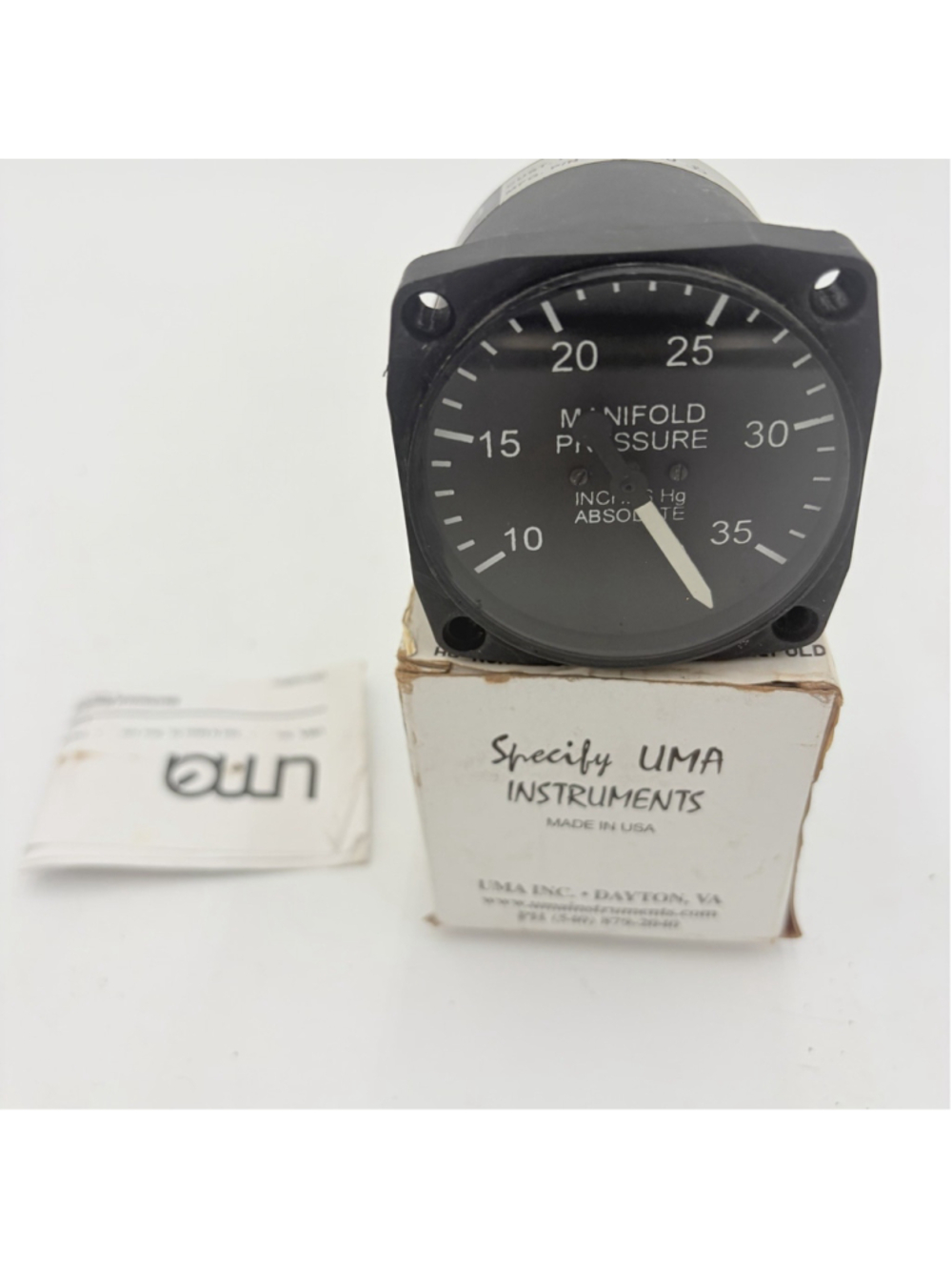 UMA 7-200-35 Aircraft MANIFOLD PRESSURE GAUGE 10-35 InHg Non-TSO